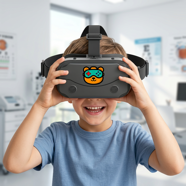Niño colocándose gafas VR